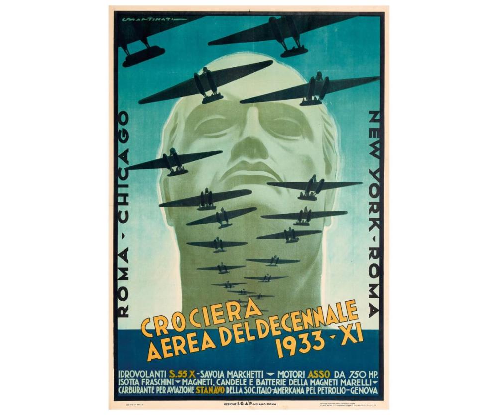 Luigi Martinati comparable auction result: luigi martinati 1893 1983 crociera aerea del decennale 1933