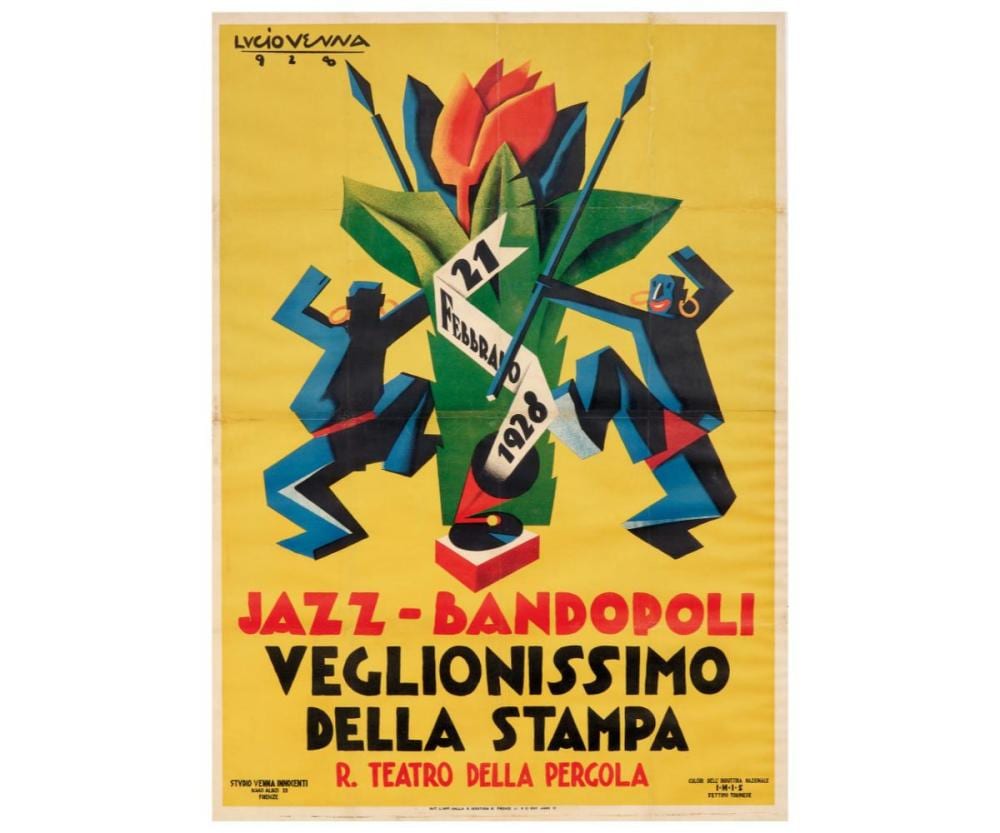 Lucio Venna comparable auction result: lucio venna 1897 1974 jazz bandopoli veglionissimo della stampa 1928