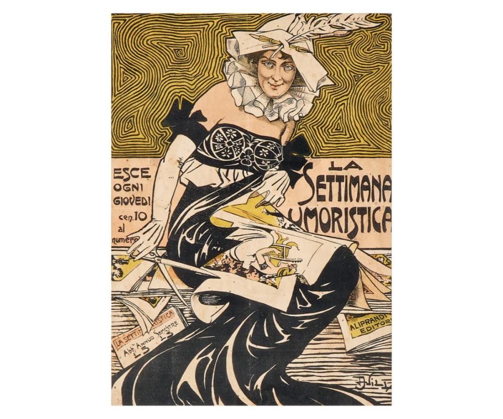 Aleardo Villa comparable auction result: aleardo villa 1865 1906 la settimana umoristica 1903
