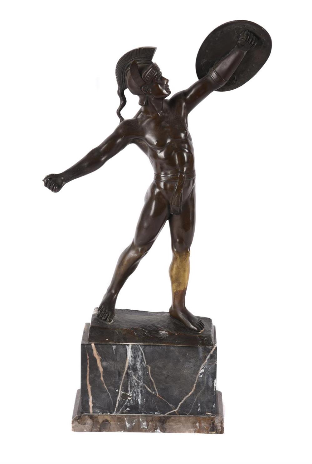 Wilhelm Volz comparable auction result: wilhelm volz 1855 1901 a german art deco bronze model of a spartan warrior