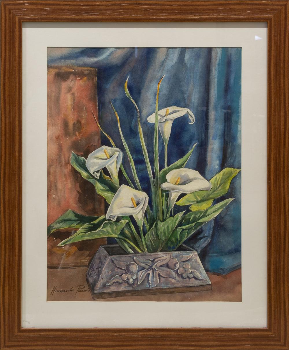 Hannes Du Plessis comparable auction result: hannes du plessis sa 1941 2004 watercolour arum lilies signed 64 x 48