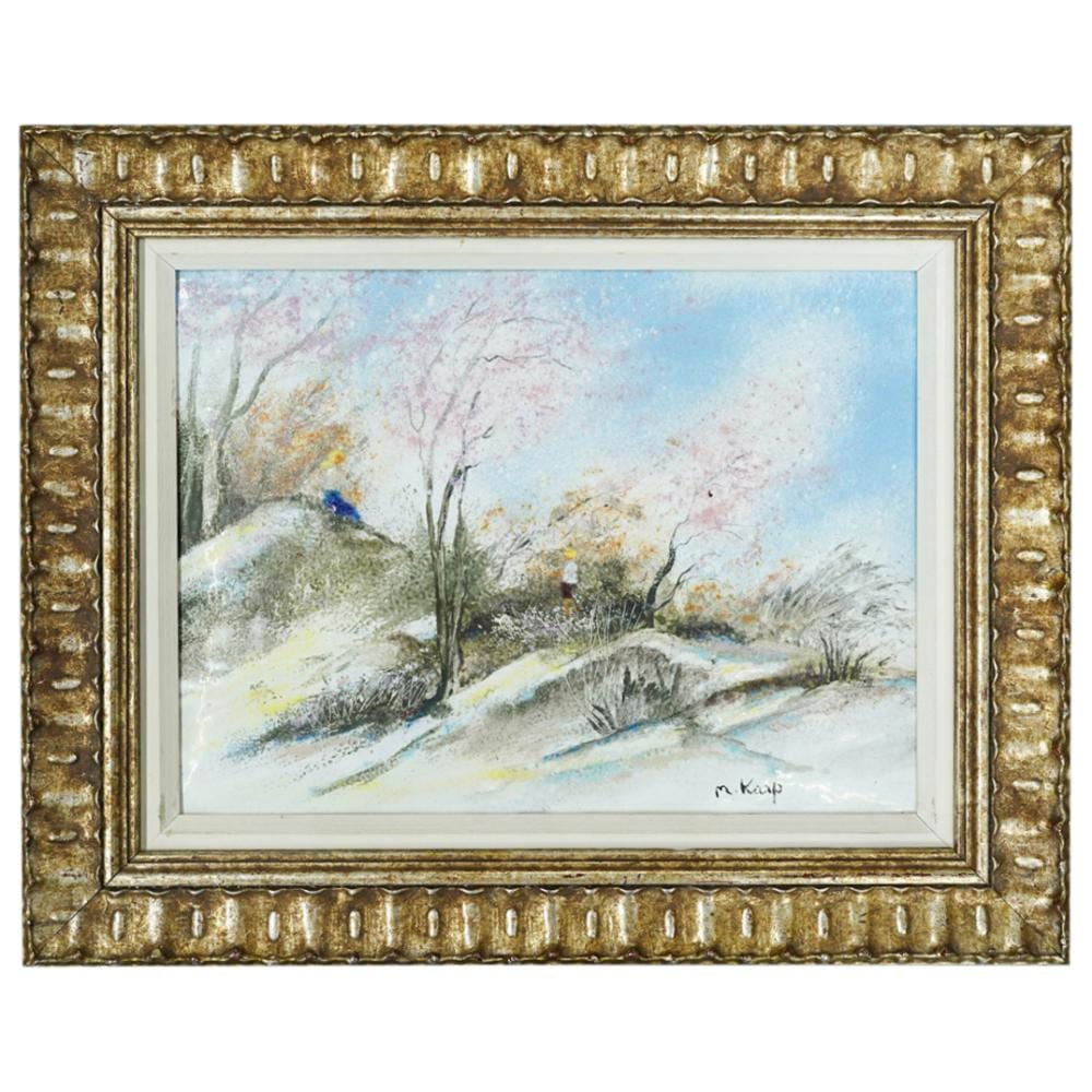 Max Karp comparable auction result: max karp 1916 1999 boys on hills enamel on copper