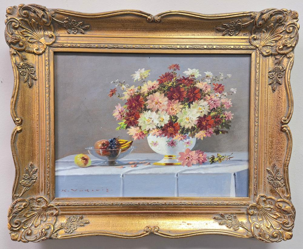 Marko Vukovic comparable auction result: marko vukovic 12x16 still life oil painting