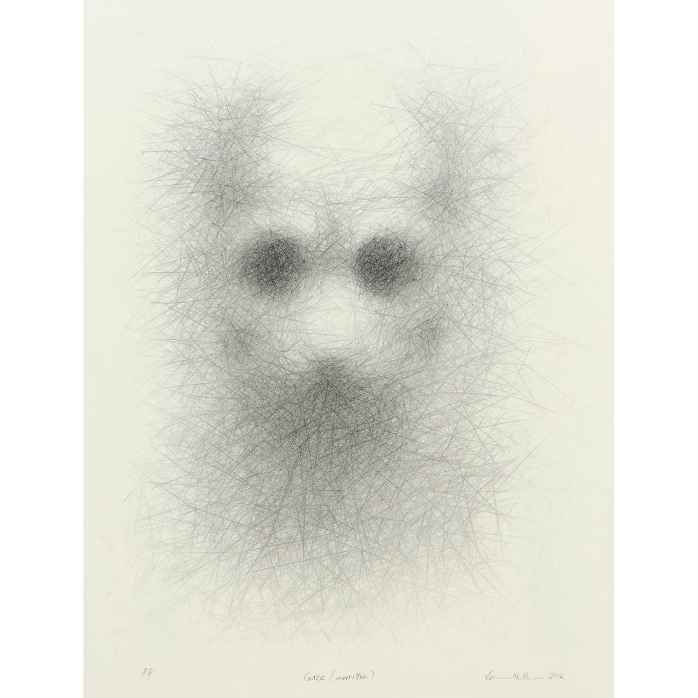 Vernon Ah Kee comparable auction result: vernon ah kee born 1967 gaze unwritten 2012 lithograph ed p p 76 x 57cm sheet