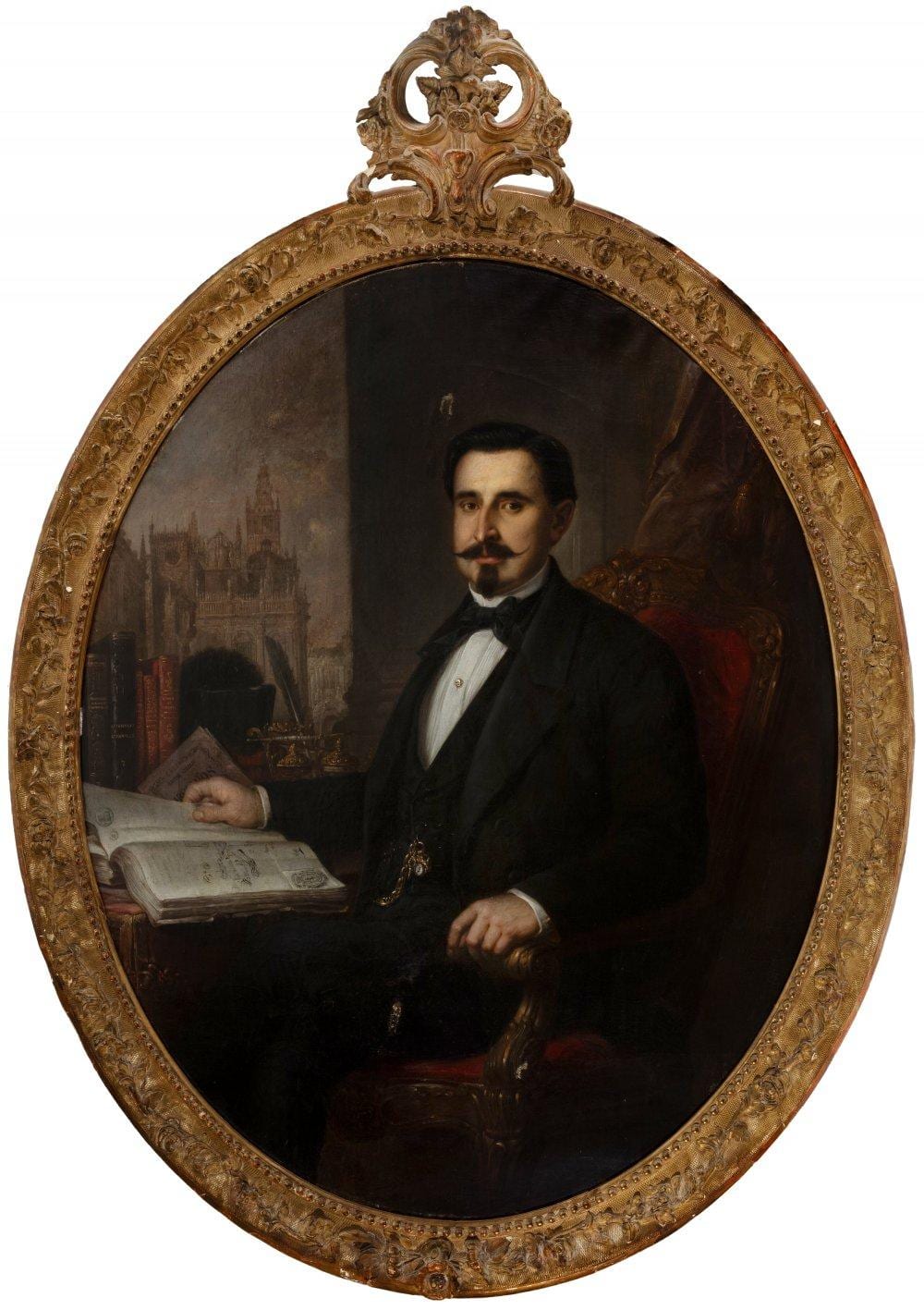 jos mar a romero y l pez seville ca 1815 ca 1880 portrait of sevillian jurist c 1850 oil on canvas presents restorations preserves period frame · Setdart Auction House · 2024-04-23 José María Romero López comparable auction result: jos mar a romero y l pez seville ca 1815 ca 1880 portrait of sevillian jurist c 1850 oil on canvas presents restorations preserves period frame
