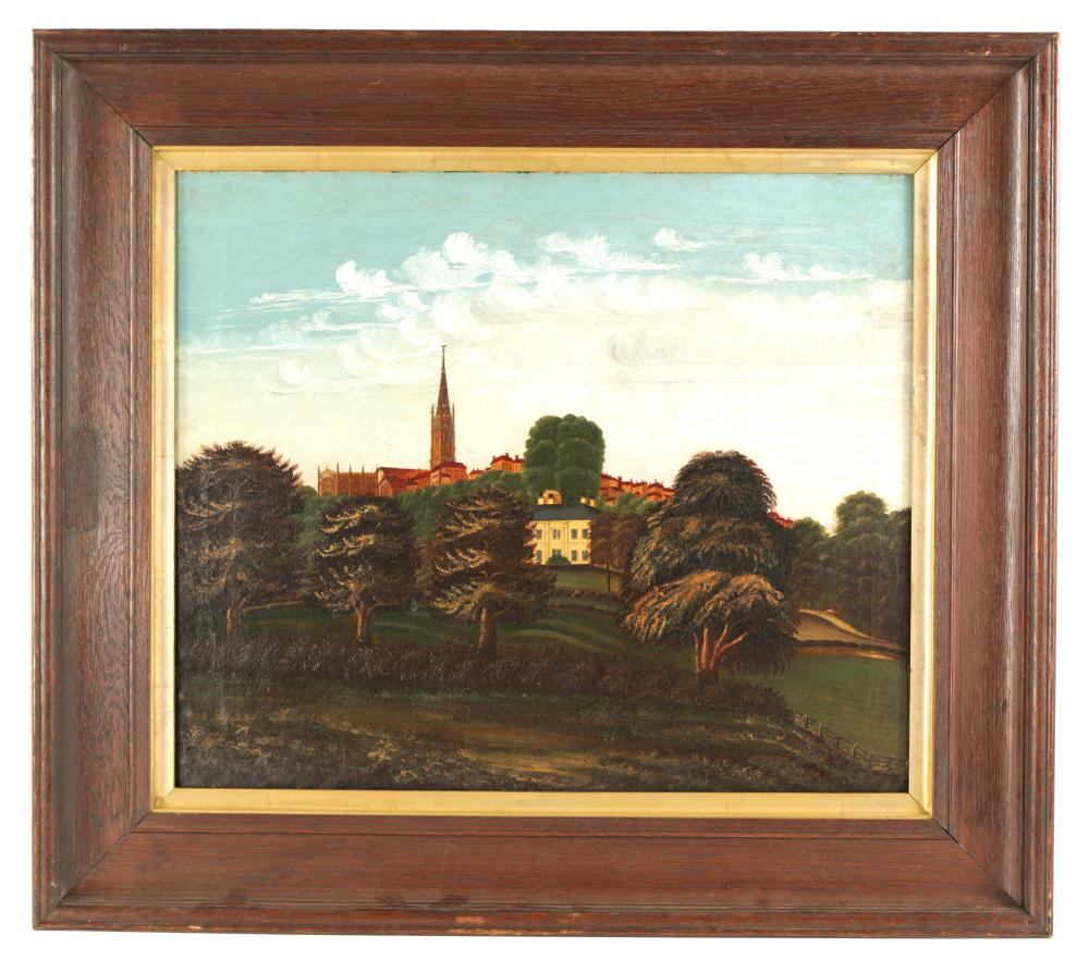 William (1833) Davis comparable auction result: william davis 1812 1873 an antique niave oil on canvas country landscape possibily ross on wye