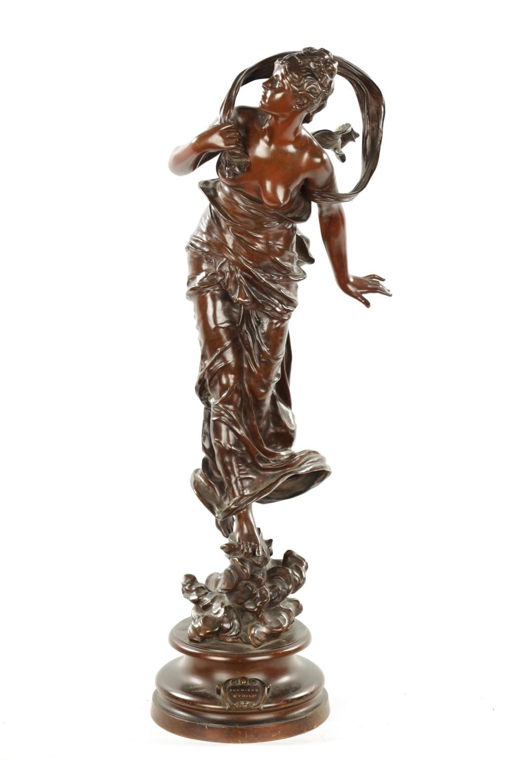 Jean-Jules Cambos comparable auction result: jean jules cambos 1828 1885 a fine 19th century brown patinated bronze sculpture of a young lady