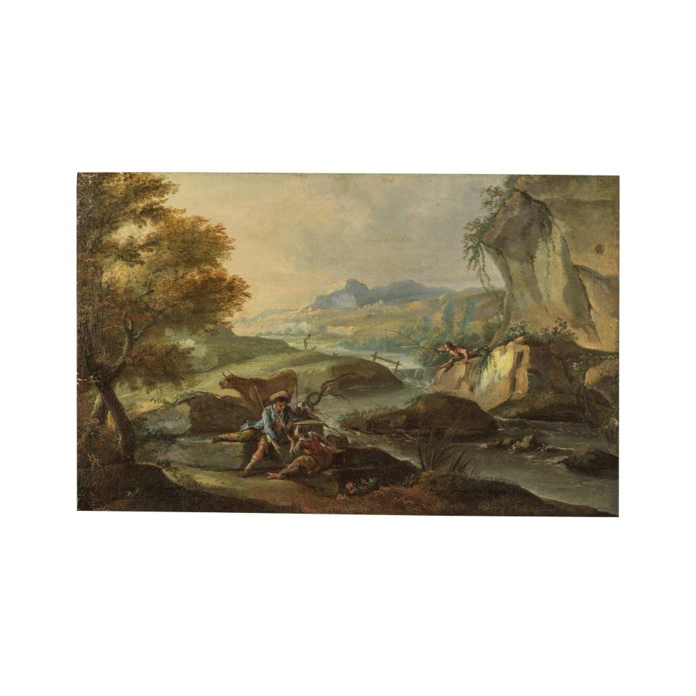 Caspar Wolf comparable auction result: caspar wolff berlin 1733 1794 saint petersburg pastorale anim e de figures sans cadre unframed