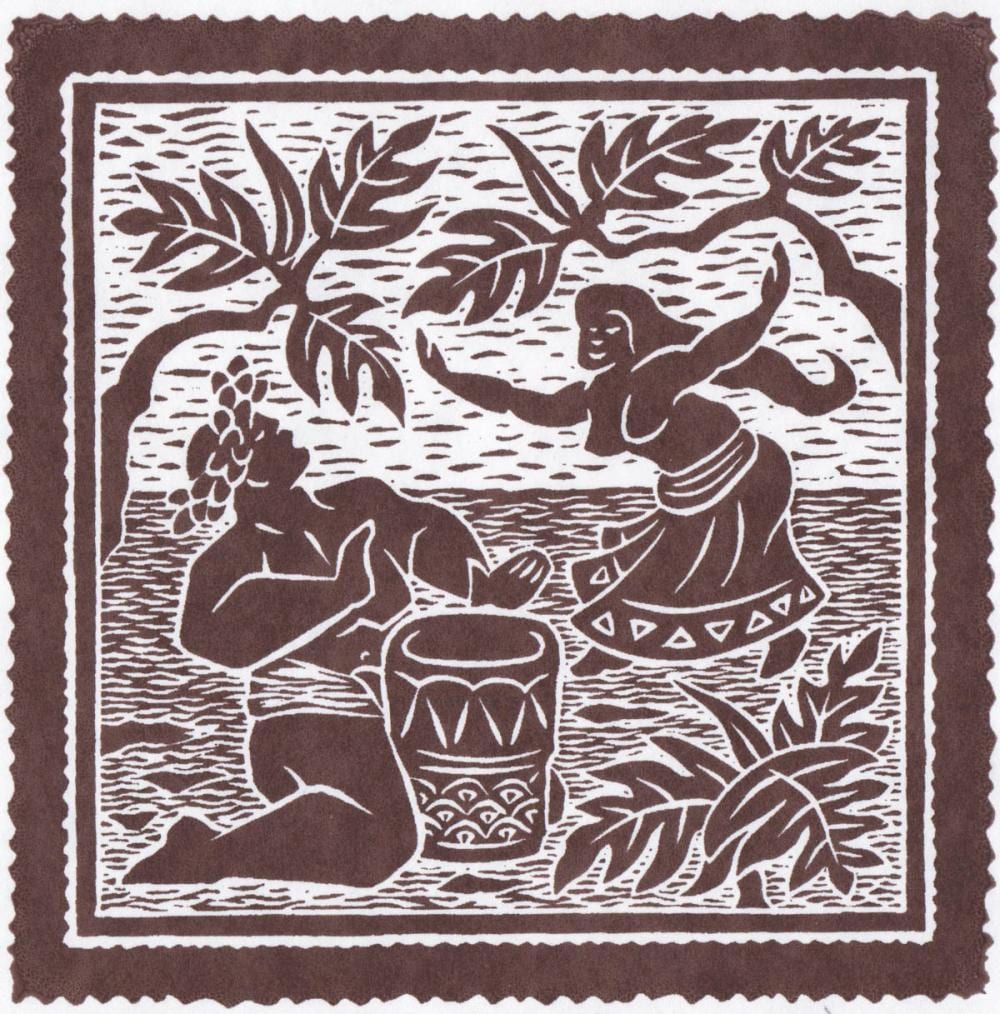 Dietrich Varez comparable auction result: dietrich varez signed woodcut hawaii hulu