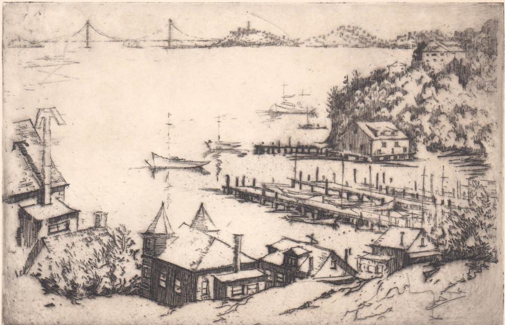 Harriet Gene Roudebush comparable auction result: harriet gene roudebush etching signed sausalito