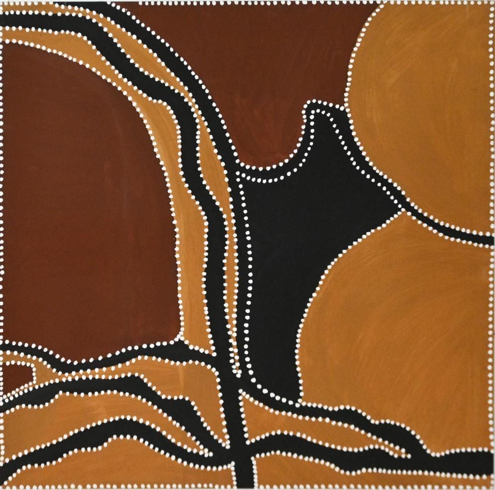 Churchill Cann comparable auction result: churchill cann bow river 1998 synthetic polymer paint and natural earth pigments on board inscribed verso with artist s name tit