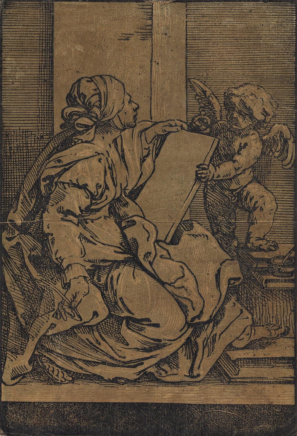 bartolomeo coriolano after guido reni a sybil in profile with a putto holding a tablet · Swann Auction Galleries · 2024-04-18 Bartolomeo Coriolano comparable auction result: bartolomeo coriolano after guido reni a sybil in profile with a putto holding a tablet