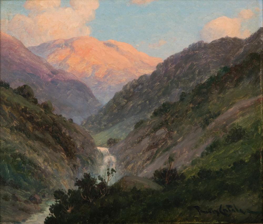 Benito Ramos Catalan comparable auction result: benito ramos catalan chilean 1888 61 oil on canvas andes mountainscape h 11 w 12 75