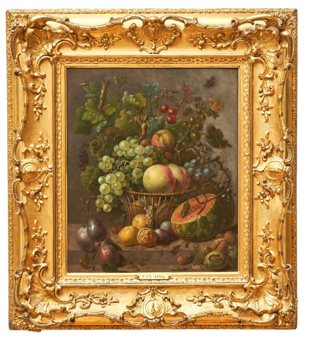 Jan van Os comparable auction result: jan van os 1744 1808 still life with fruits nuts and insects