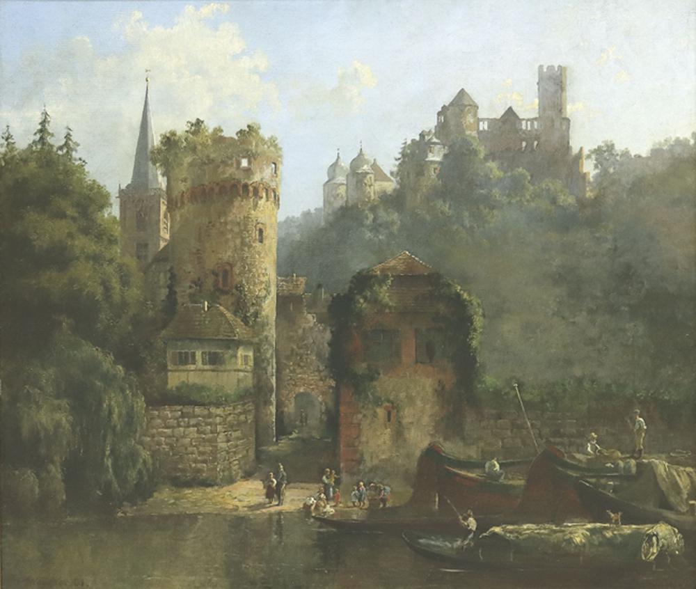 Karl Weysser comparable auction result: karl weysser wertheim blick von linken tauberufer auf das kittsteintor