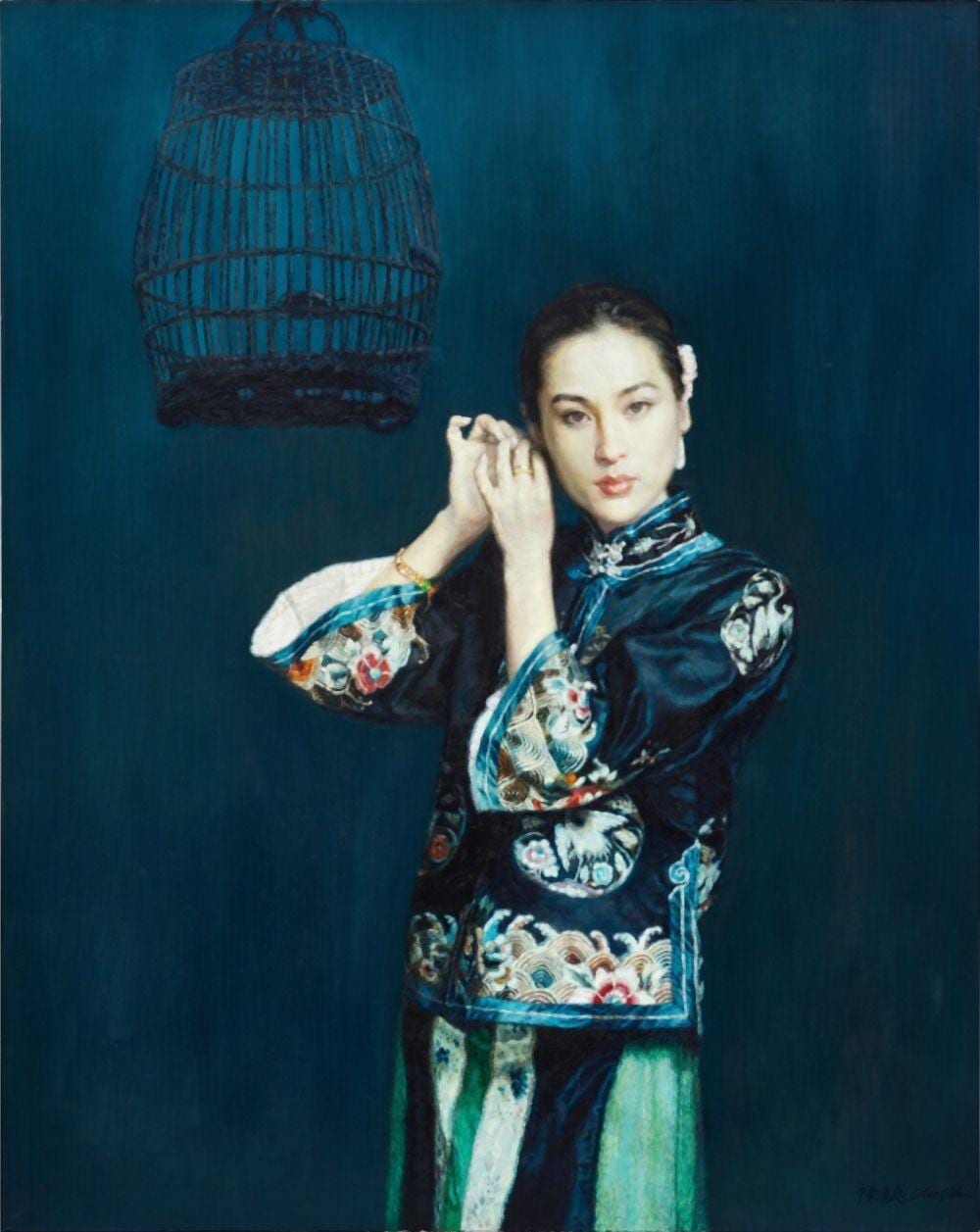 Chen Yifei 陳逸飛 | In the evening 夜裡 comparable sale