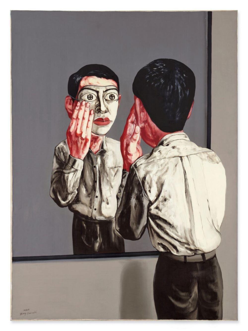 Zeng Fanzhi 曾梵志 | Mask Series 1999 no. 1 面具系列1999第一號 comparable sale