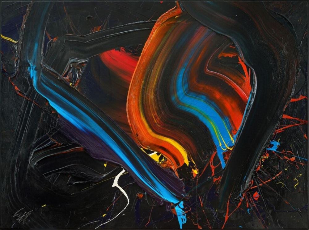 Kazuo Shiraga 白髮一雄 | Ungen (Interchanging Density and Diffusion) 繧繝 comparable sale