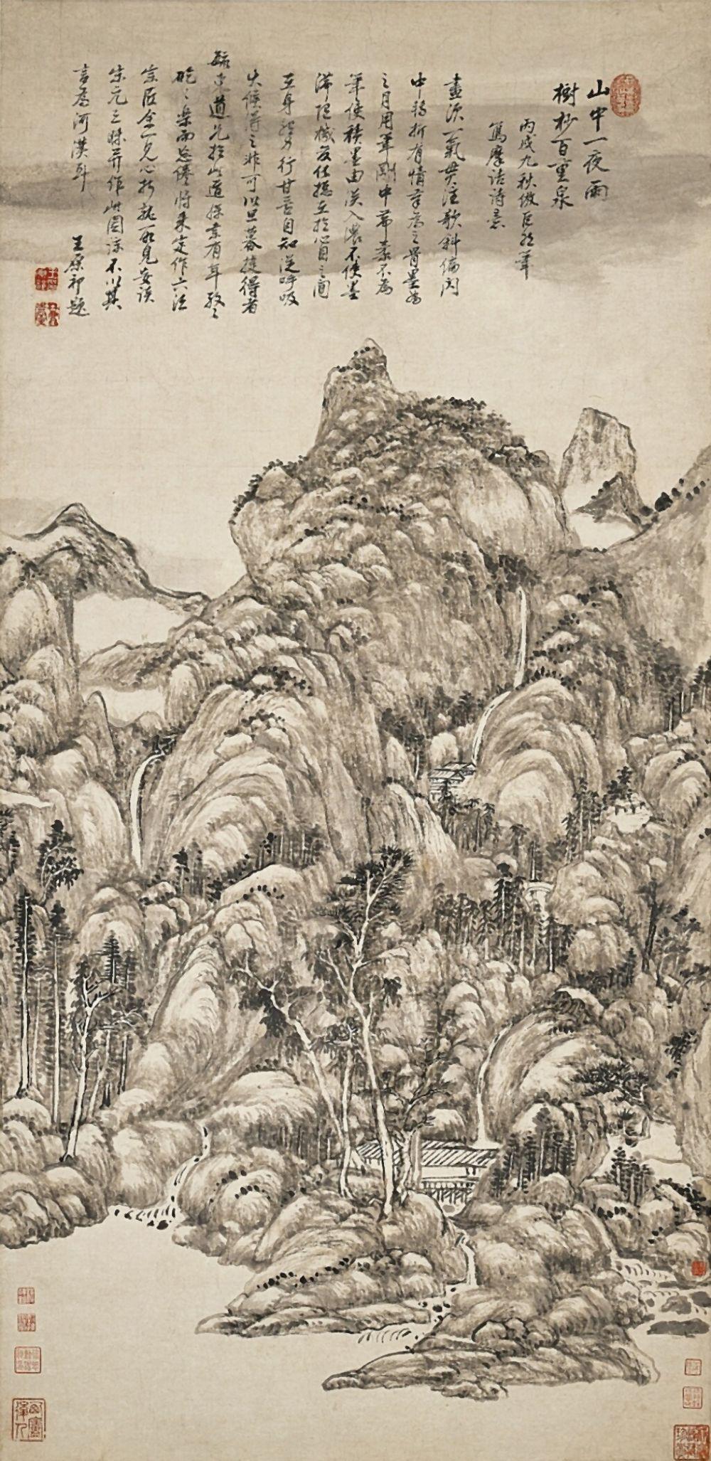 王原祁 倣巨然筆寫摩詰詩意圖｜Wang Yuanqi, Landscape after Juran comparable sale