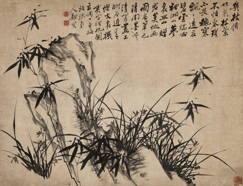 鄭燮　蘭石圖｜Zheng Xie, Orchid and Rock comparable sale