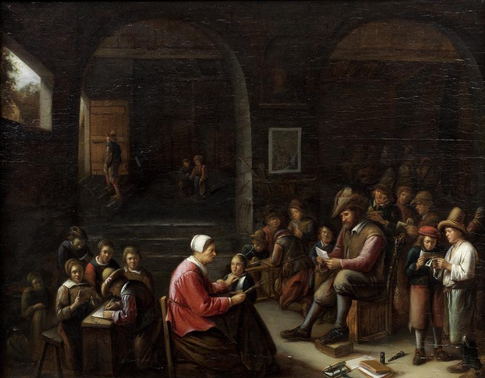 Gillis van Tilborgh comparable auction result: gillis van tilborgh brussels circa 1625 circa 1678 a classroom interior with a schoolmistress scolding a pupil