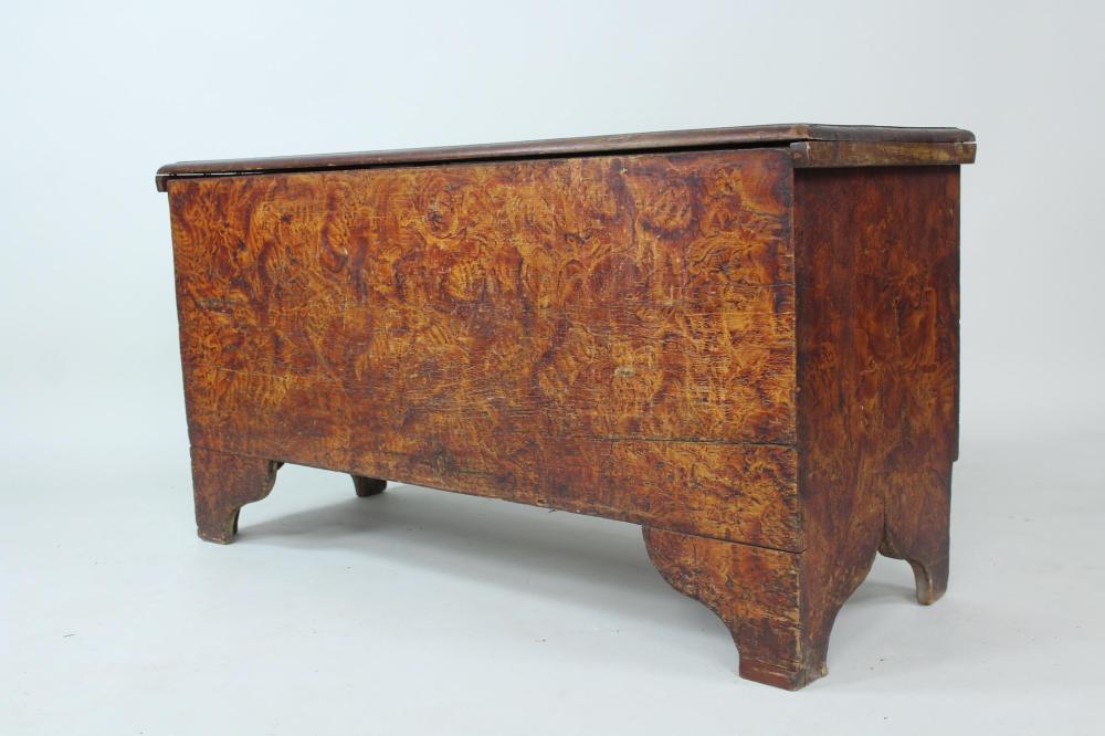 Antique Faux Grain Painted Wooden Blanket Chest, Folk Art sold by Public Sale Auction House, lot 37 — auction record photograph