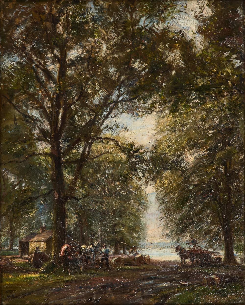 Herbert Royle comparable auction result: herbert f royle 1870 1958 logging scene