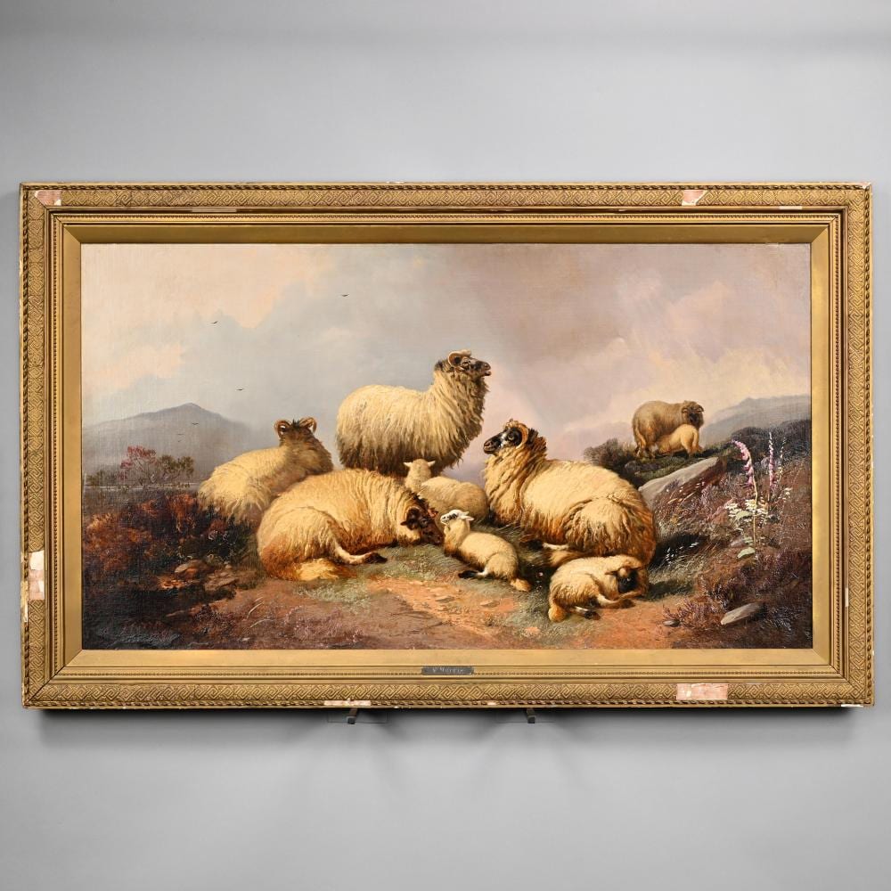 Alfred Morris comparable auction result: alfred morris flock of sheep in highlands 1893