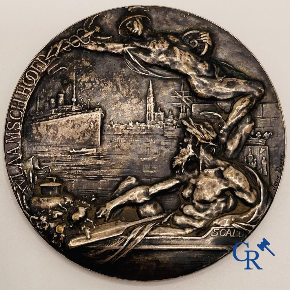 Josué Dupon comparable auction result: josu dupon rare medal border change province of antwerp and east flanders flemish head