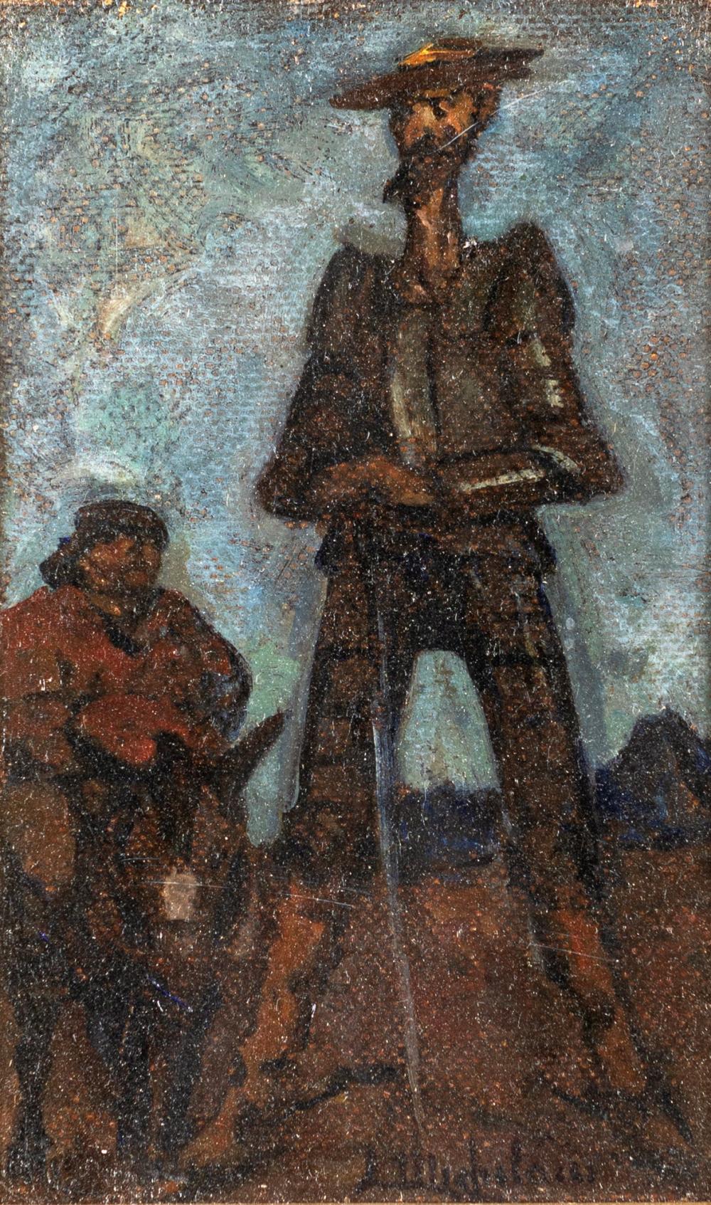 Luigi Michelacci comparable auction result: luigi michelacci meldola 1879 florence 1959 michelacci don quixote and sancho panza oil on canvas 23 5 x 15 cm framed 44 5 x 34 signed lower right l michelacci