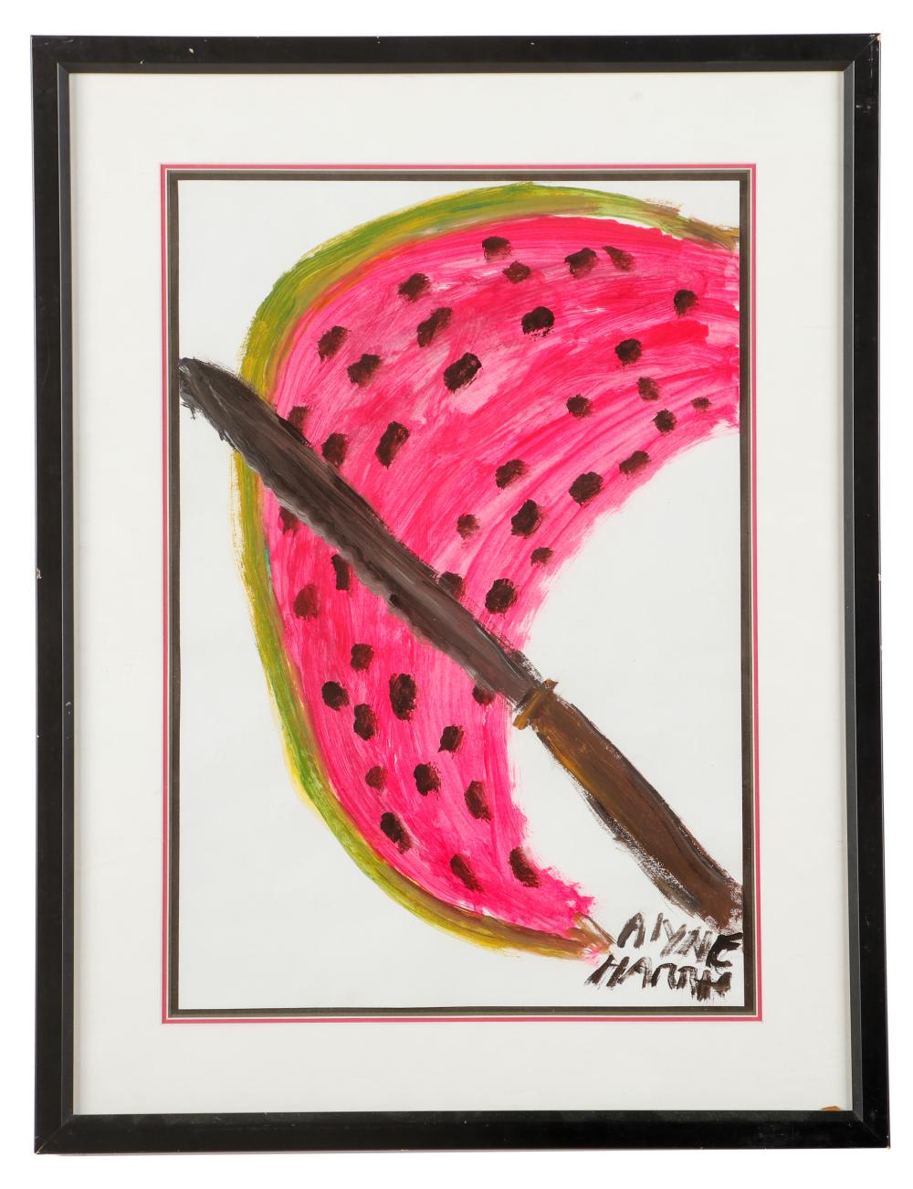 Alyne Harris comparable auction result: alyne harris b 1942 watermelon and knife