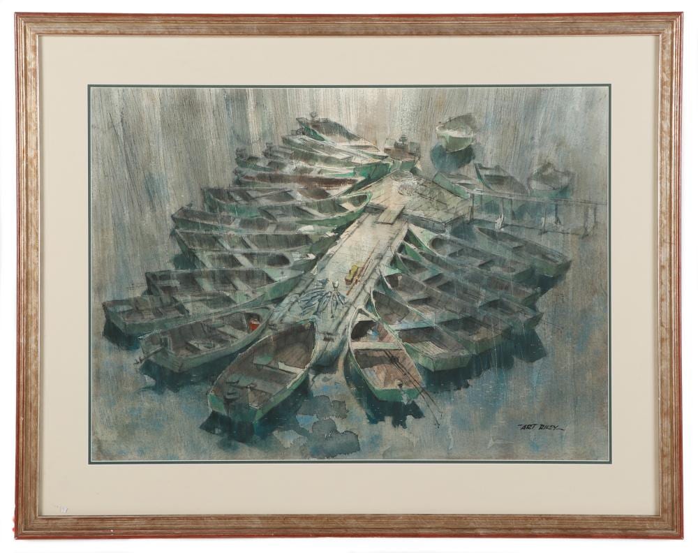 Arthur Irwin Riley comparable auction result: art riley american 1911 1998 rowboats