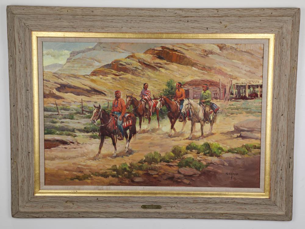 Newman Myrah comparable auction result: newman myrah oil on canvas indian painting