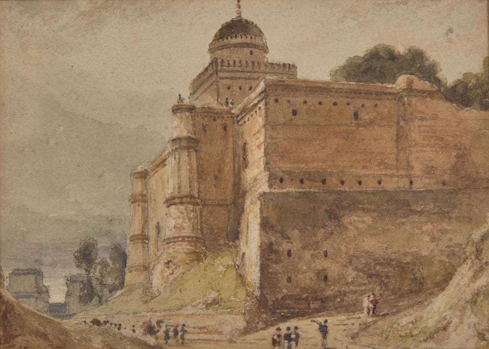 William Daniell comparable auction result: william daniell british 1769 1837 view of castle in india