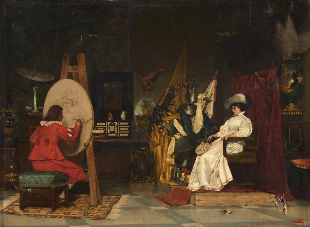 Arturo Ricci comparable auction result: arturo ricci italian 1854 1919 artist and model in the studio