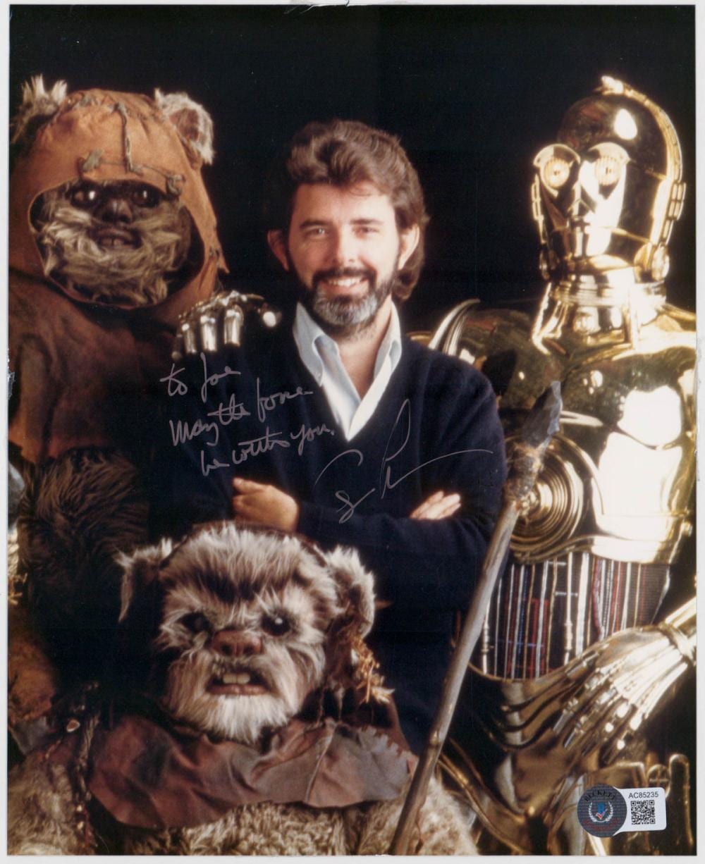 George Lucas comparable auction result: star wars george lucas 8x10 photo signed loa