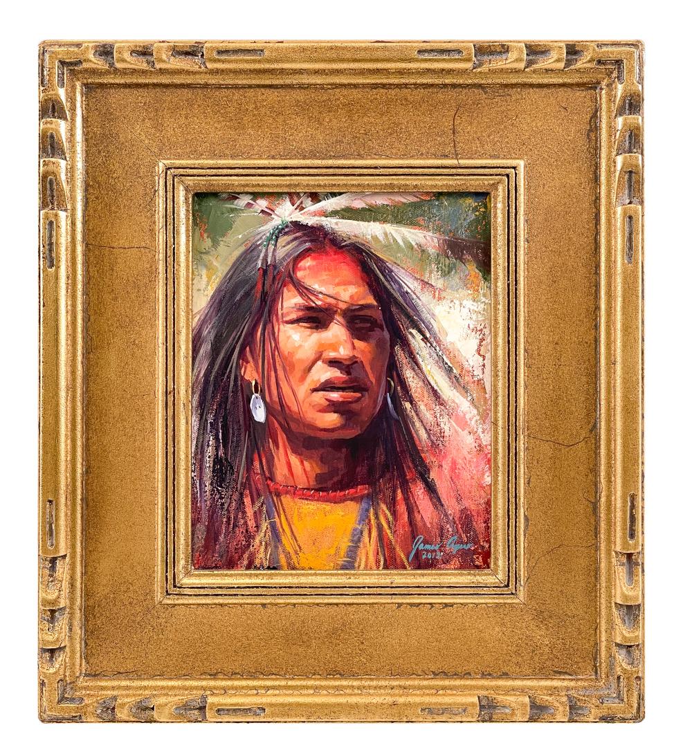 James Ayers comparable auction result: james ayers face of courage oil on canvas