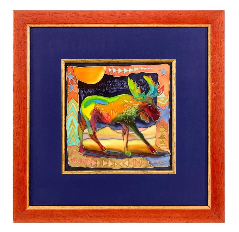 Nancy Cawdrey comparable auction result: nancy cawdrey moose dye on silk