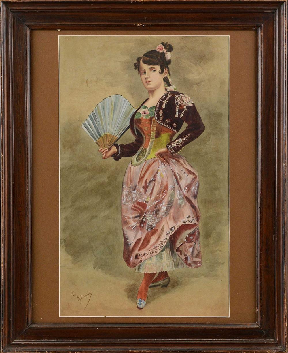 Giuseppe Danieli comparable auction result: giuseppe danieli dama con ventaglio