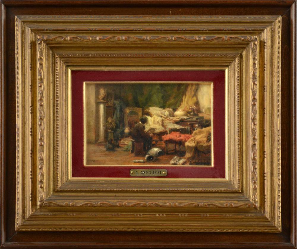 giuseppe gheduzzi interno con figura · Meeting Art Casa D'Aste · 2024-04-21 Giuseppe Gheduzzi comparable auction result: giuseppe gheduzzi interno con figura