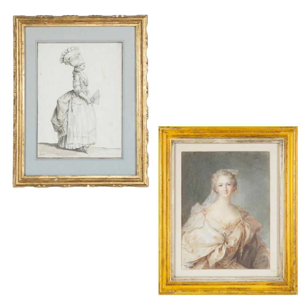 Claude-Louis Desrais comparable auction result: claude louis desrais a pair of french portraits of dames xvii xix century including by claude louis desrais