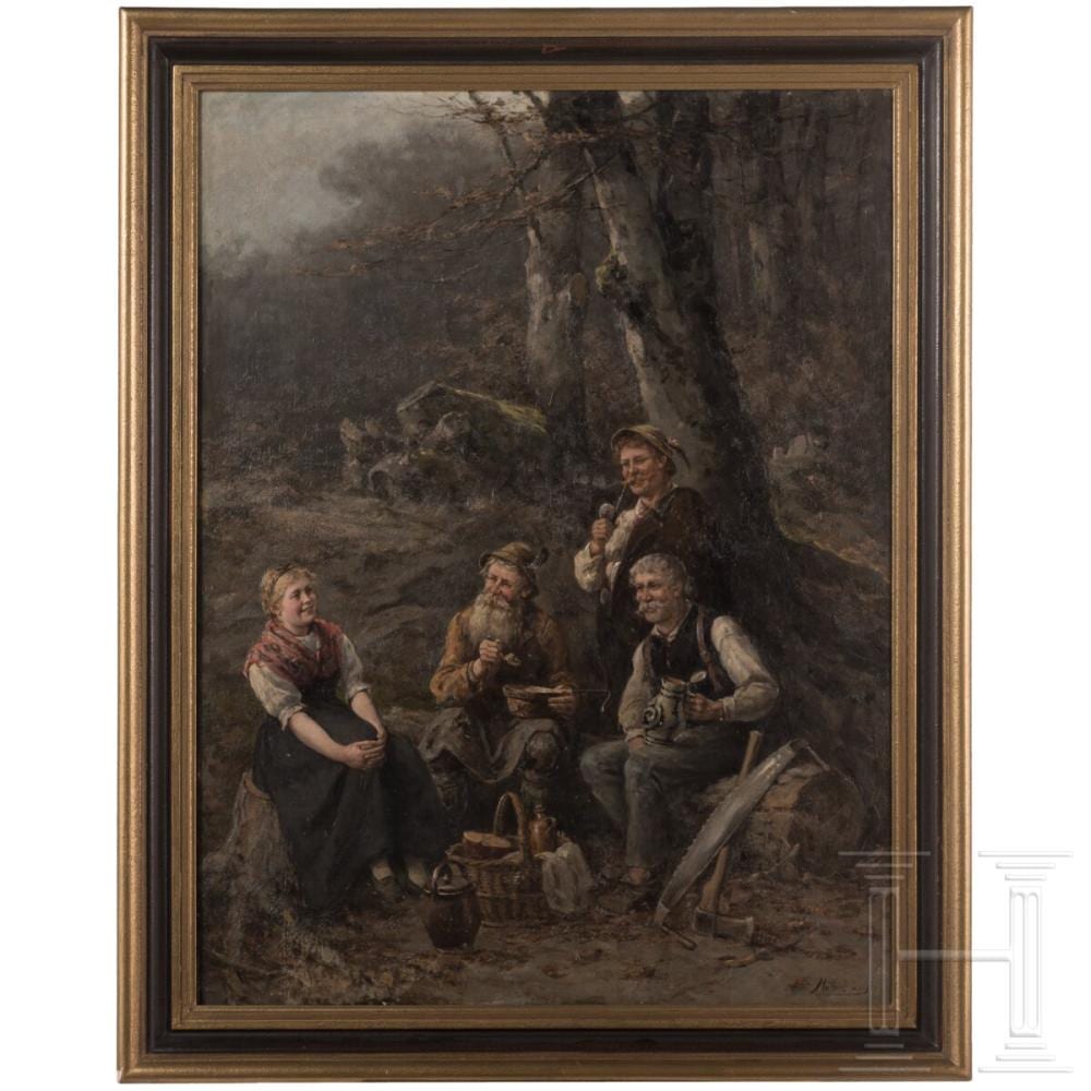 Albert Müller-Lingke comparable auction result: albert m ller lingke the rest in the woods german 19th early 20th century