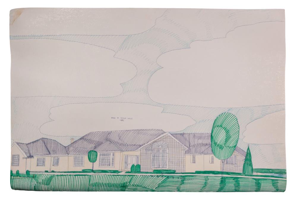 Wesley Willis comparable auction result: wesley willis american 1963 2003 mixed media on illustration board