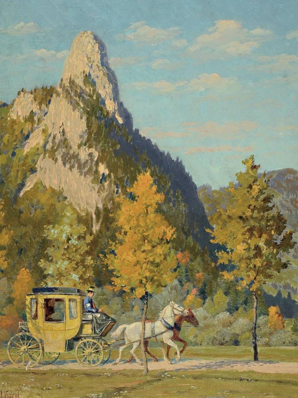 Otto Kubel comparable auction result: otto kubel 1868 dresden 1951 munich stagecoach