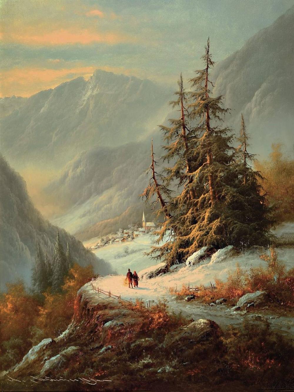Ludwig Munninger comparable auction result: ludwig munninger 1929 1997 snowy mountainouslandscape a
