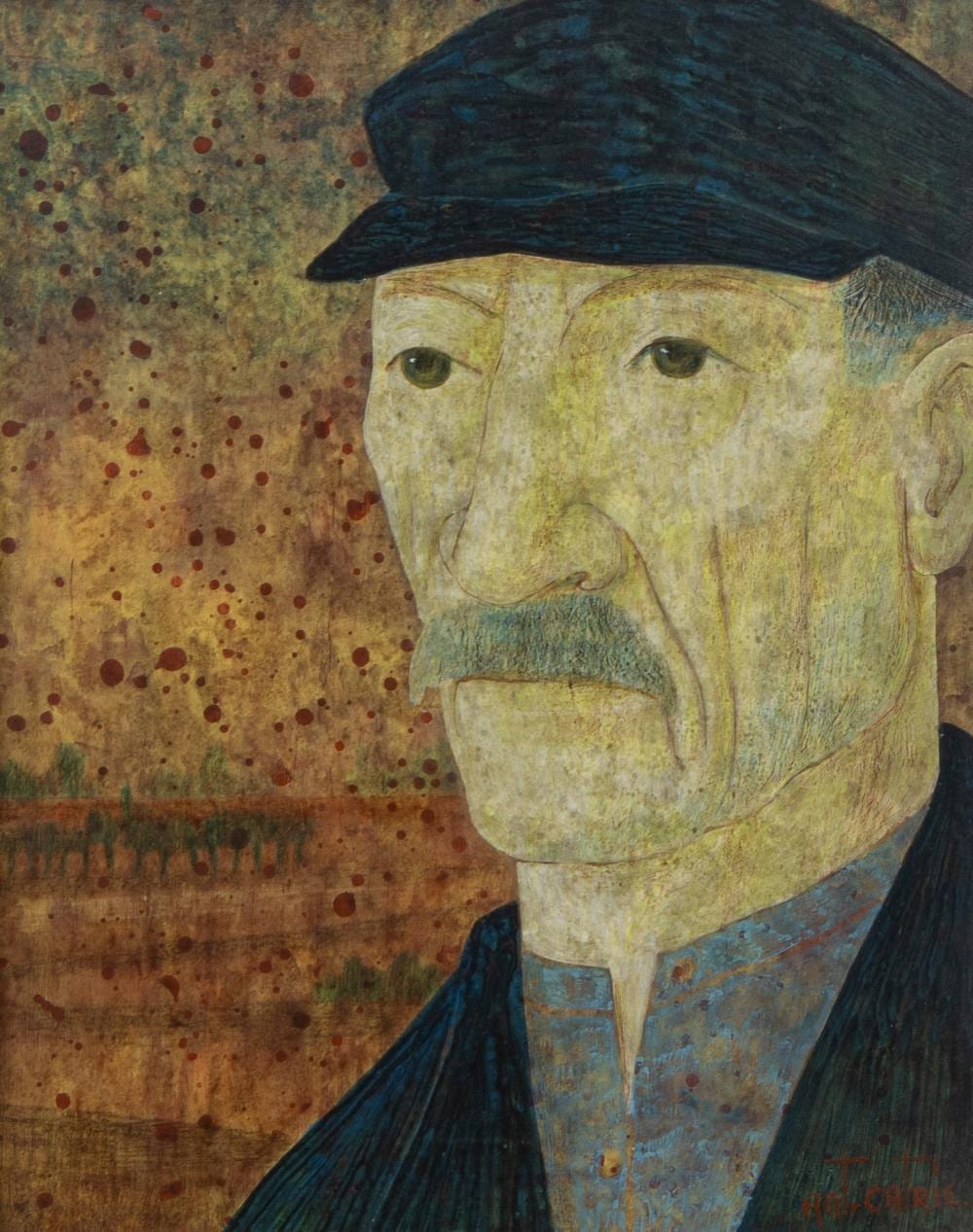 Antoon Catrie comparable auction result: antoon catrie 1924 1977 tempera on panel man with hat signed