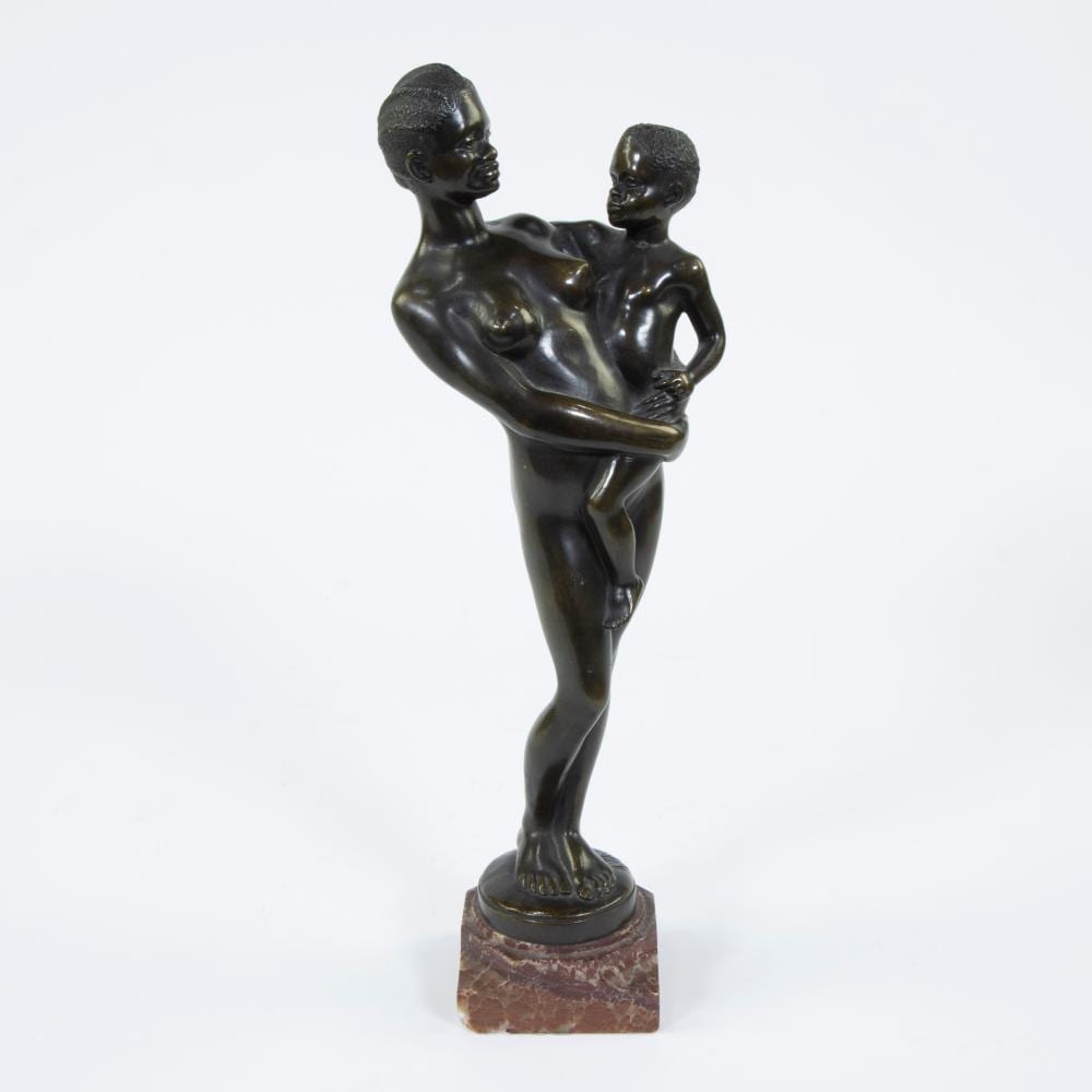ars ne matton 1873 1953 bronze sculpture of an african woman with child signed · Maison Jules Veilinghuis · 2024-04-20 Arsène Matton comparable auction result: ars ne matton 1873 1953 bronze sculpture of an african woman with child signed