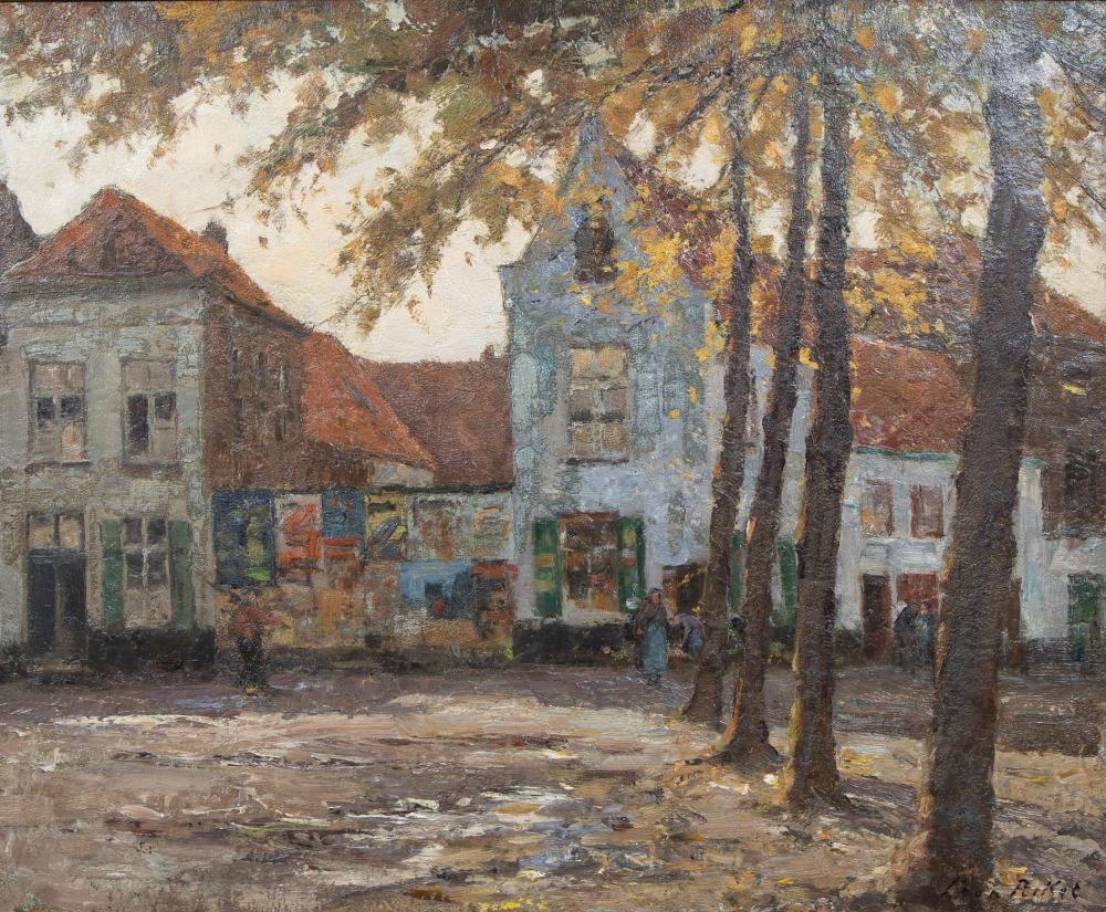 Léon Riket comparable auction result: l on riket 1876 1938 oil on canvas village view signed