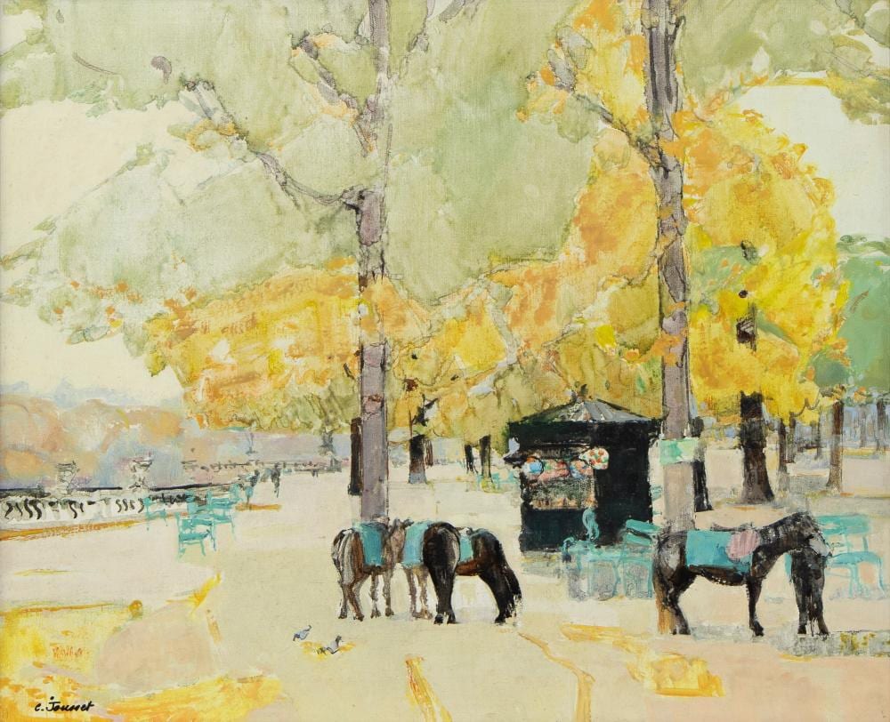 Claude Jousset comparable auction result: claude jousset 1935 oil on canvas jardin du luxembourg en automne signed