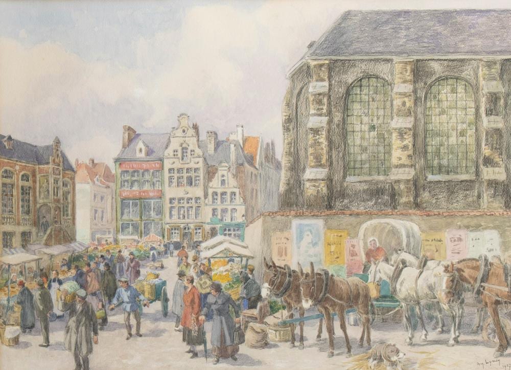 am d e ernest lynen 1852 1938 mixed media place saint catherine signed and dated 1927 · Maison Jules Veilinghuis · 2024-04-20 Amédée Ernest Lynen comparable auction result: am d e ernest lynen 1852 1938 mixed media place saint catherine signed and dated 1927